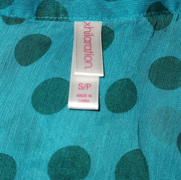 Xhilaration Sheer Teal Blouse - Picture 9 of 9
